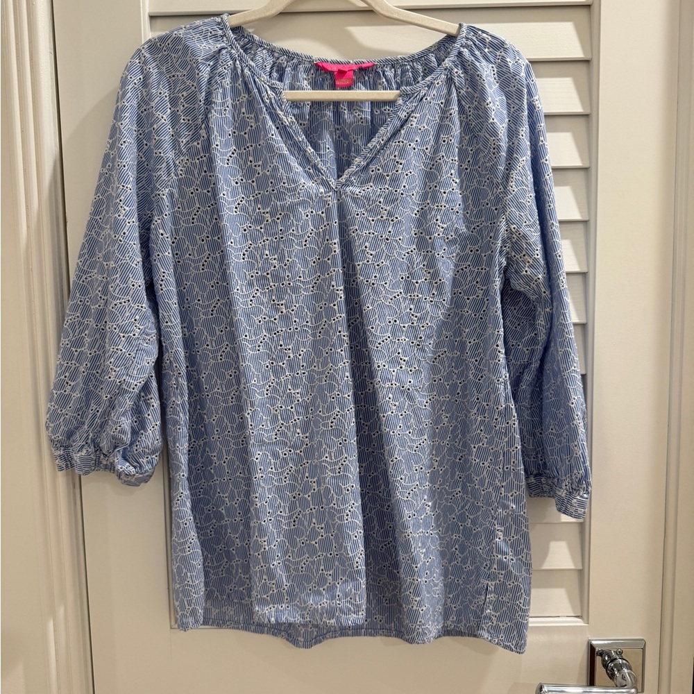 Blue Floral Women's Top